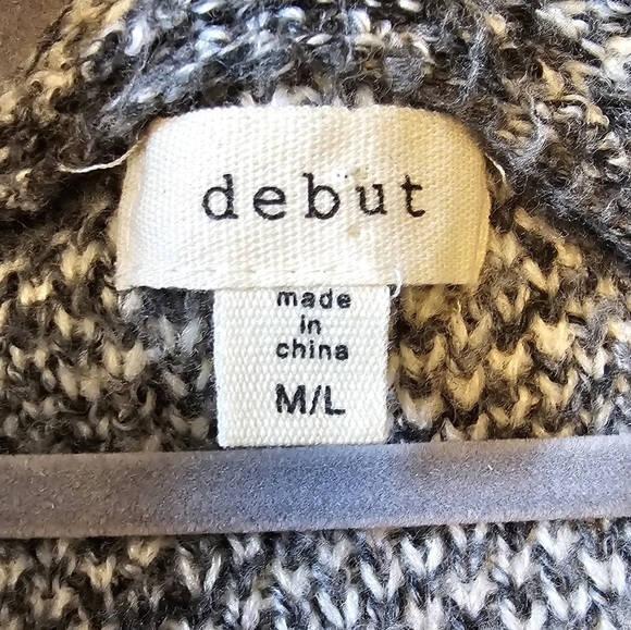 Debut Striped long line cardigan duster Size Medium/Large - Picture 9 of 10